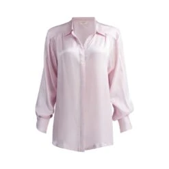 Women Silk Shirt - Rose Gold