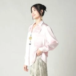 Women Silk Shirt - Rose Gold 10 Women Silk Shirt - Rose Gold -Maison Close Sales women silk shirt wispy pink 9878e431cb0108d16d2cfad83f4779f3