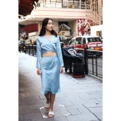 Effortless Silk Skirt In Forget Me Not - Blue -Maison Close Sales wuavnrf9lgkotxctplfh