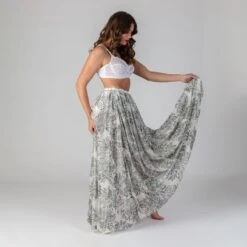 Grace - Silver Fairy Dust 100% Silk Maxi Skirt 18 Grace - Silver Fairy Dust 100% Silk Maxi Skirt -Maison Close Sales wvibdezs46ai9mmdzkvd