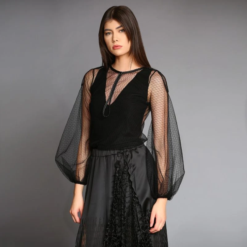 Laser Cut Black Paneled Skirt 9 Laser Cut Black Paneled Skirt - Image 7