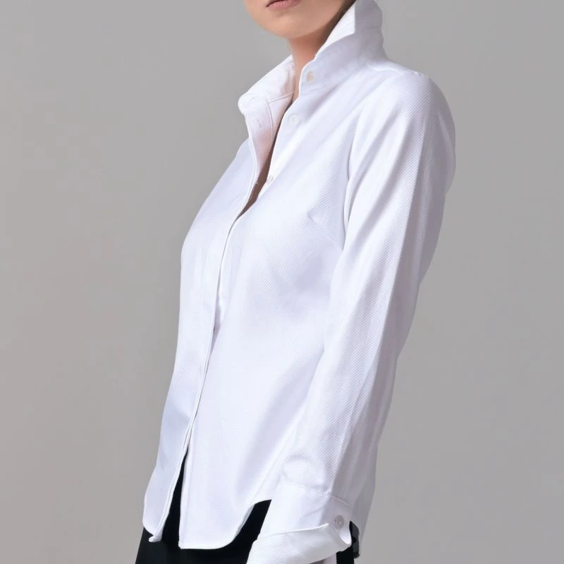 Attitude Shirt - Pure Mercerized Cotton In White Twill 4 Attitude Shirt - Pure Mercerized Cotton In White Twill - Image 2