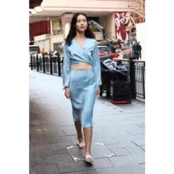 Effortless Silk Skirt In Forget Me Not - Blue -Maison Close Sales xjmwxxozzkokonjv0kmm