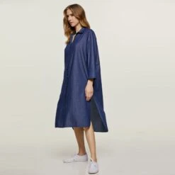 Indigo Midi Dress With Side Slits -Maison Close Sales xjnnyydhnmwunnmk31nf