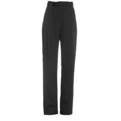 Wide Leg High Waist Trousers In Black