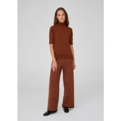 Geometric Pattern Straight Knitwear Trousers - Brown 13 Geometric Pattern Straight Knitwear Trousers - Brown -Maison Close Sales xxzsoht2xa2iirsl9nlh