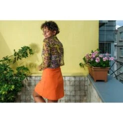 Orange Crepe Mini Skirt -Maison Close Sales ydsxa3bcejighewjtr7x