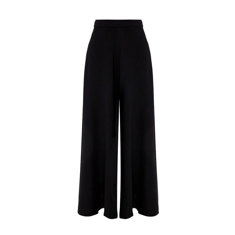 Wide Legged Crepe Maxi Pants In Black 3 Wide Legged Crepe Maxi Pants In Black