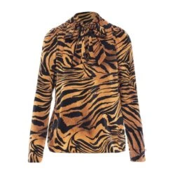 Zebra-Print Satin Shirt