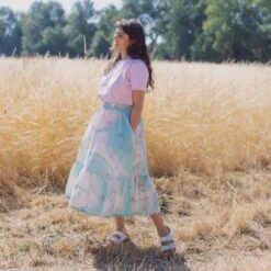 Organic Cotton Midi Skirt In Blue Star Print -Maison Close Sales ywfdahrpqdfpcmjv7dbt