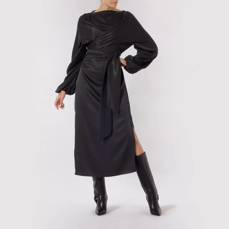 Riley Black Jacquard Dress 5 Riley Black Jacquard Dress - Image 3