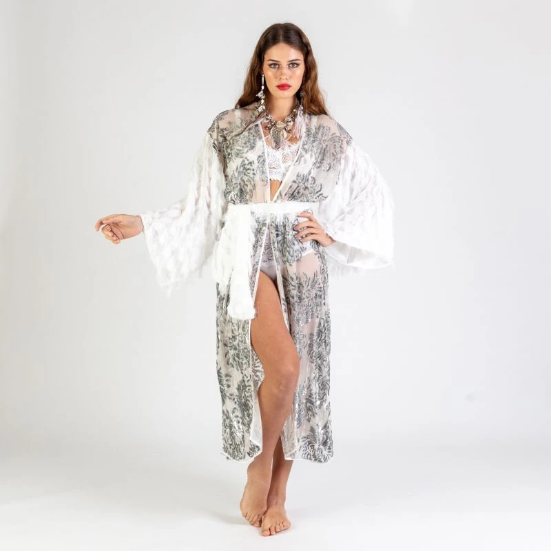 Grace - Silver Fairy Dust 100% Silk Maxi Skirt 11 Grace - Silver Fairy Dust 100% Silk Maxi Skirt - Image 9